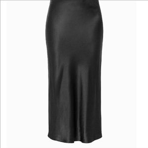 EUC Vince Black Satin Slip MIDI Skirt
